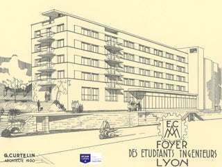 Affiche Foyer des Élèves ECAM – Esquisse Architecte 1950