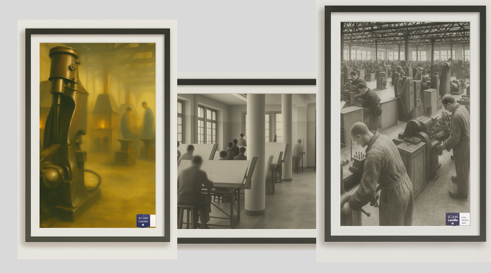Pack 3 Photos 1950 ECAM – Version Affiches ou Encadrées