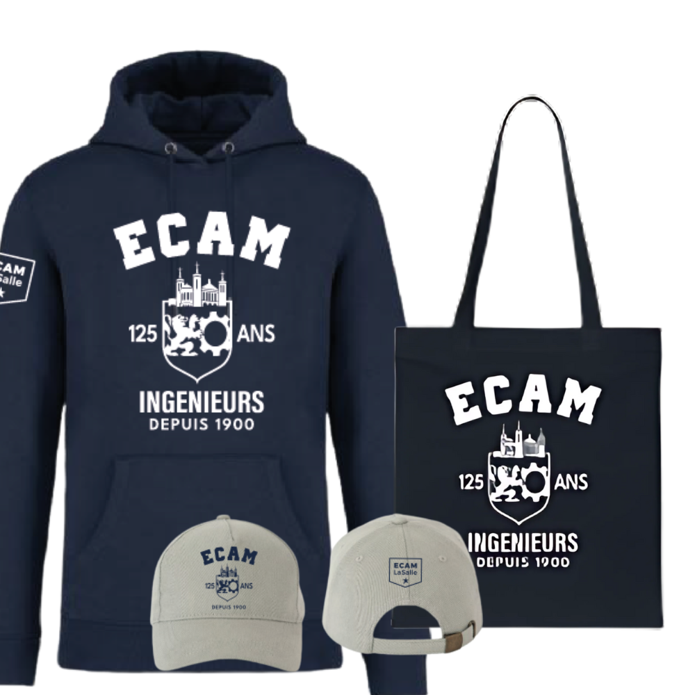 Pack Campus Hoodie ECAM – L’ADN de l’École en 4 Pièces