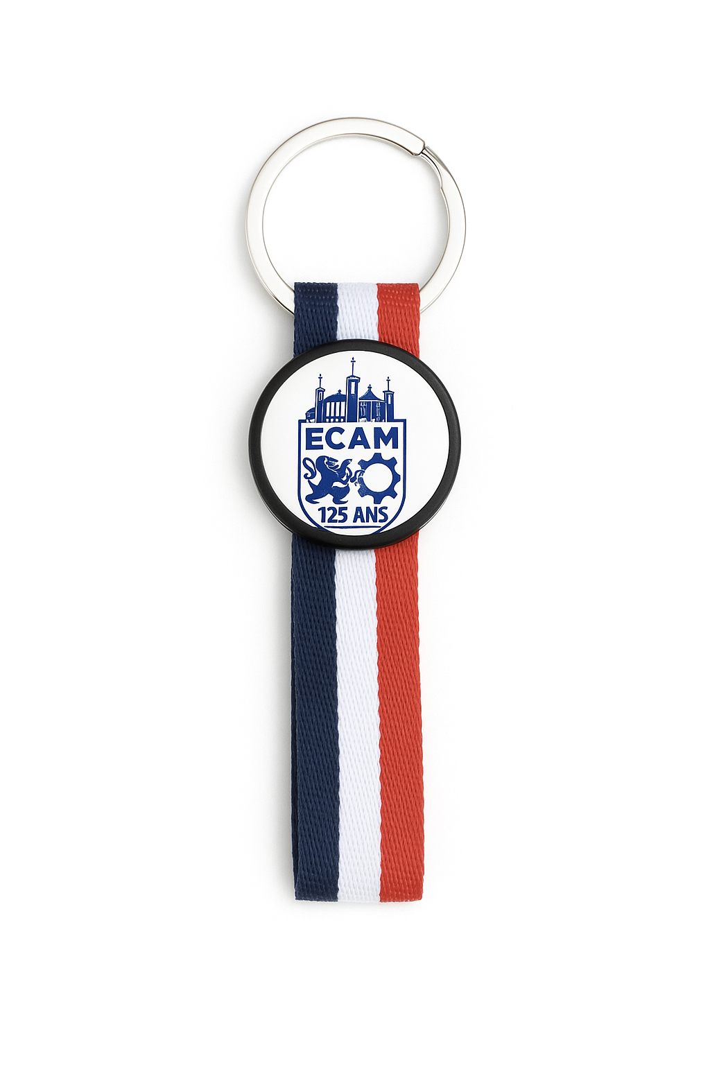 Porte-clés boucle ECAM 125 ans – Finition textile premium